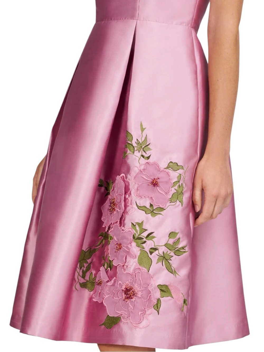 NWT KAY UNGER Pink Sleeveless Floral Embellished Knee Length Dress Size 6 - Picture 4 of 6